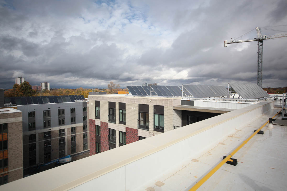 Photo of a Zerin Place on South Street, an affordable housing apartment building, at 370 South St. in London Ontario. An affordable housing project by Zerin Development in VillageSoHo.