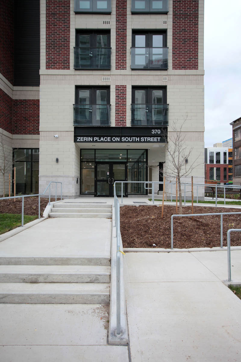 Photo of a Zerin Place on South Street, an affordable housing apartment building, at 370 South St. in London Ontario. An affordable housing project by Zerin Development in VillageSoHo.