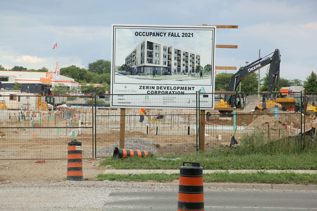 Development site where new housing project is being constructed at 440 Clarke Road in London Ontario.