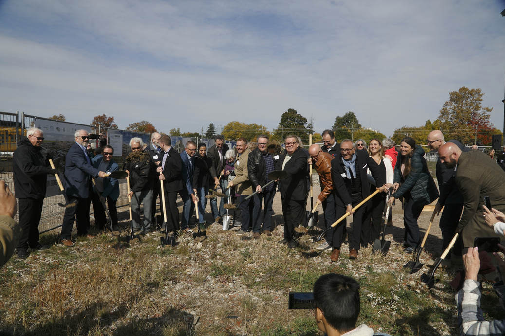 A photo from Vision SoHo Alliance groundbreaking ceremony in London Ontario. Hundreds of people gathered to witness and celebrate.